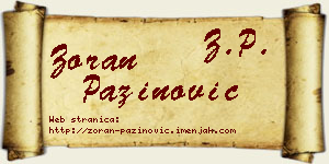 Zoran Pažinović vizit kartica